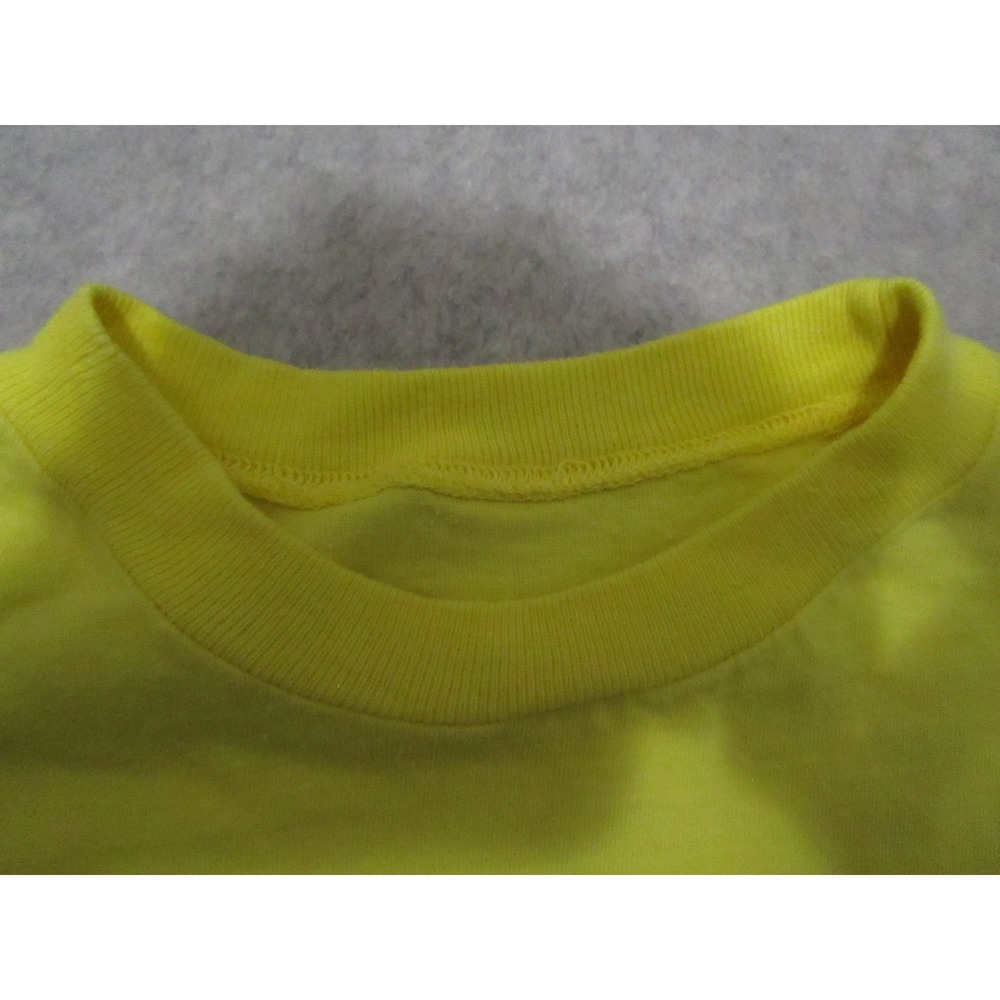 Vintage Selvedge Pocket Shirt‎ Mens M Yellow Vibrant Single Stitch 90s Boxy Fit - Picture 4 of 9